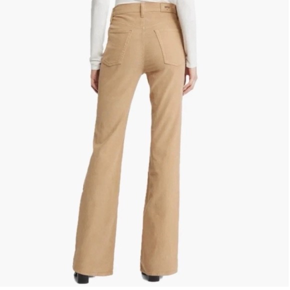 Edwin Ryder Camel Beige Corduroy Flare Pants Womens Size 24 High Rise Preppy NWT - Picture 2 of 16